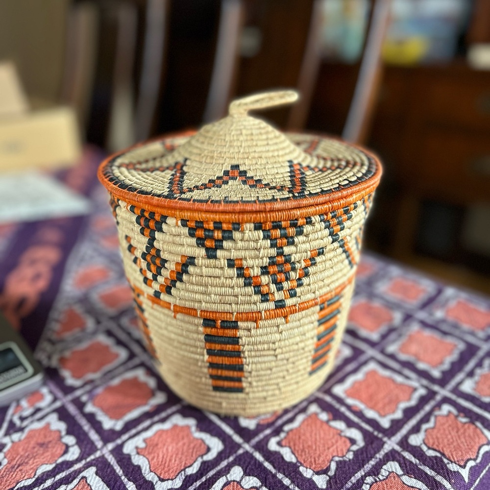 Native Handwoven Basket with Lid